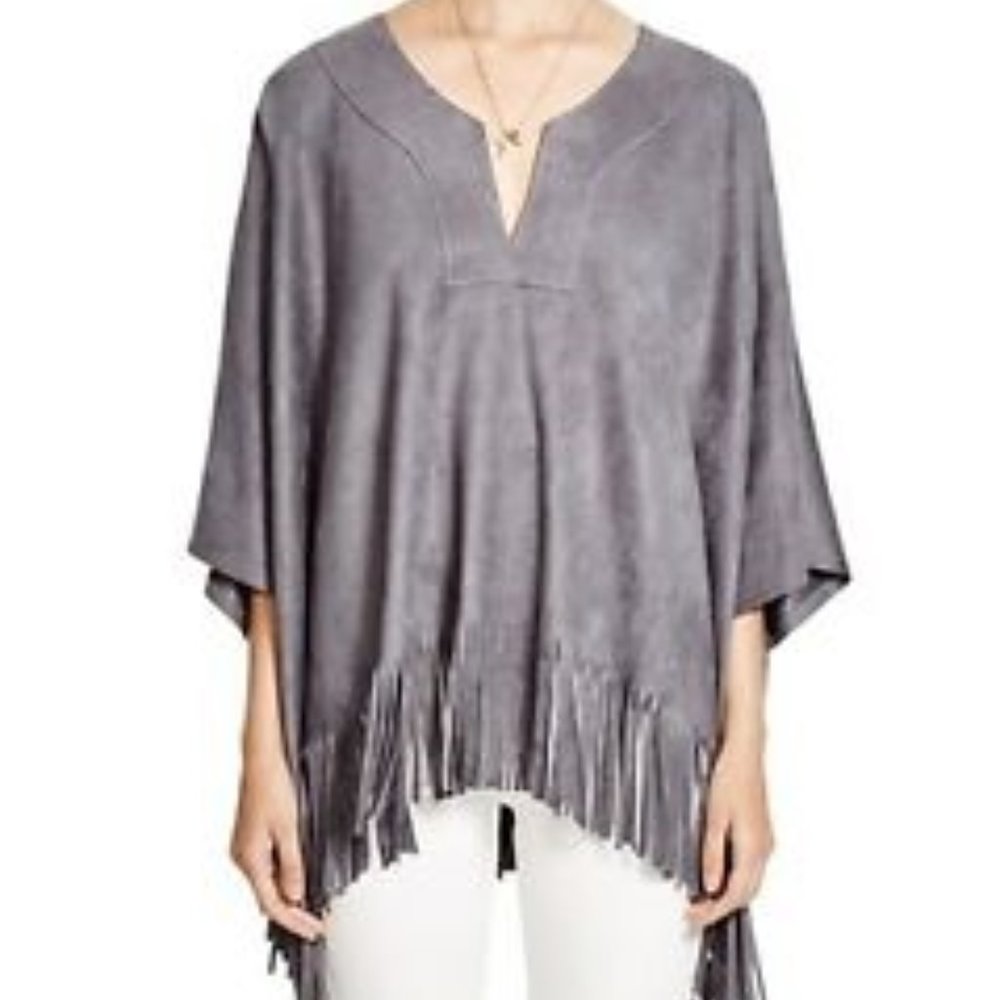 Karen Kane Oversized Gray Supple Faux Suede